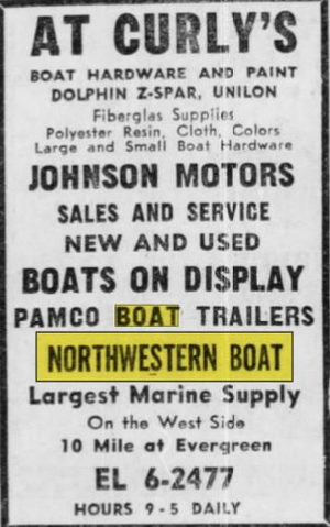 Northwestern Boat Co. - Jan 1966 Ad (newer photo)